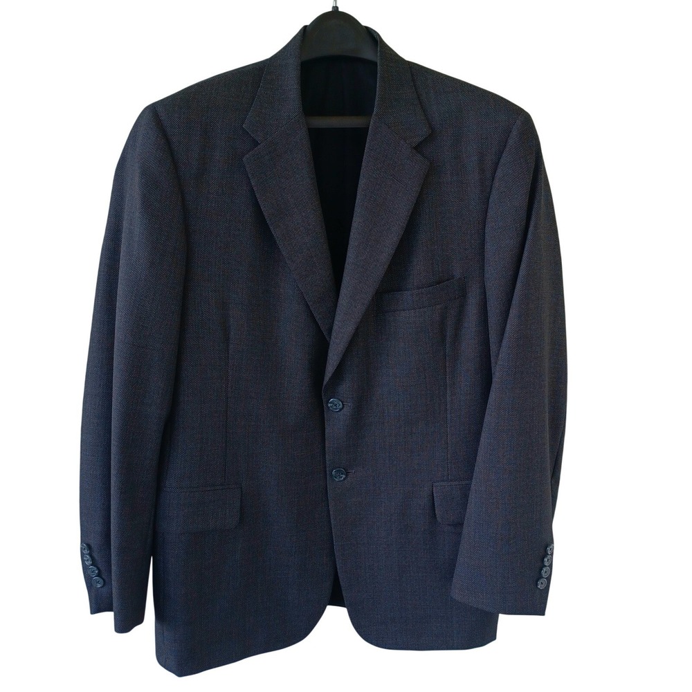 Mastroianni Mens Dark Gray Textured Blazer Sport Coat Suit Jacket 42R Custom